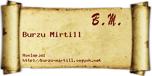 Burzu Mirtill névjegykártya
